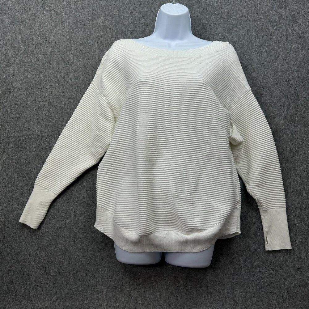 Offline By Aerie Ribbed Long Sleeve Pullover Top Women's Size Medium White